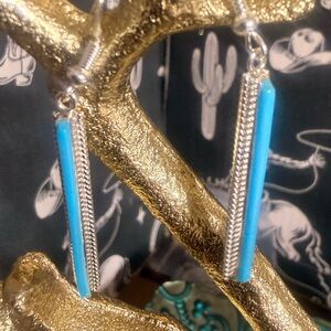 Navajo Allen Barney Inlaid Turquoise Dangles